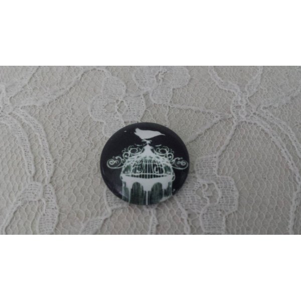 cabochon rond en verre 25mm oiseaux 011 