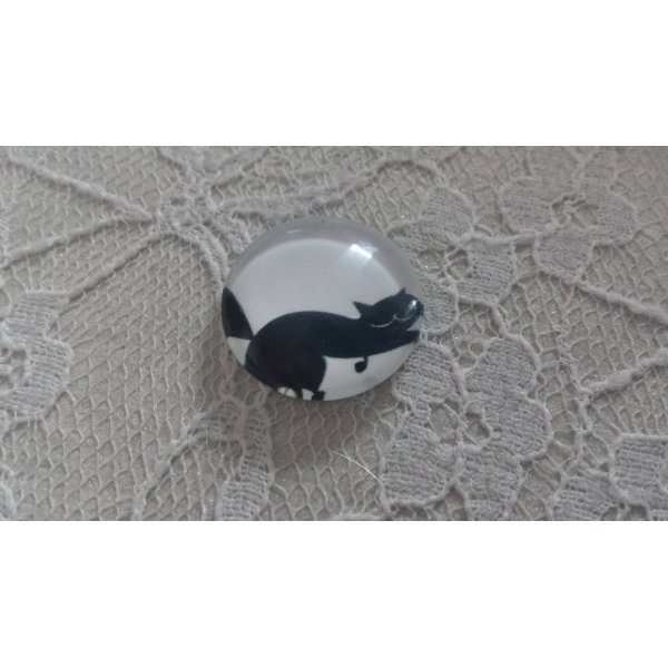 cabochon rond en verre 25mm chat 003 