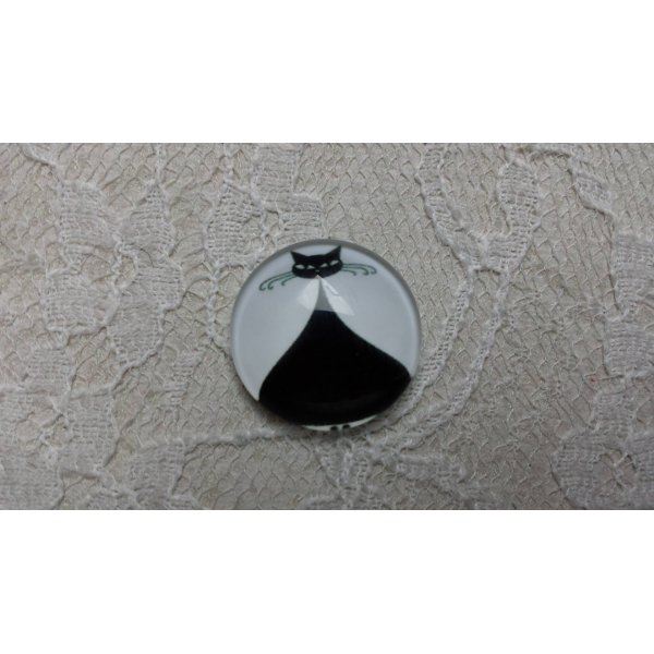 cabochon rond en verre 20mm chat 010 