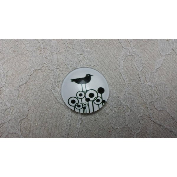 cabochon rond en verre 20mm oiseaux 018 
