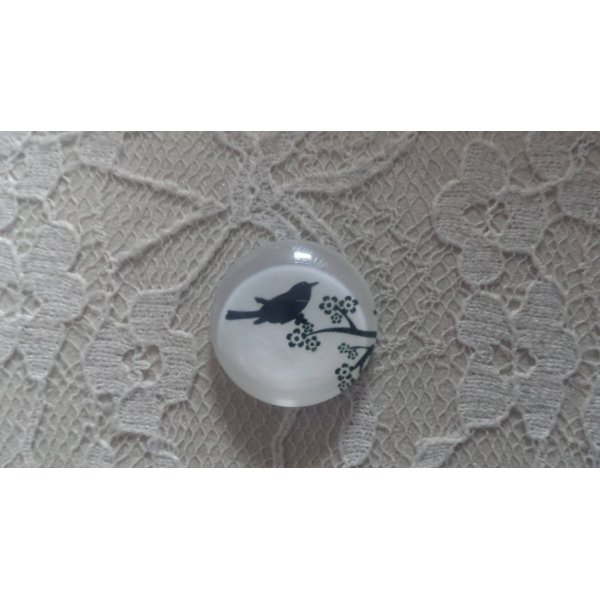 cabochon rond en verre 20mm oiseaux 016 