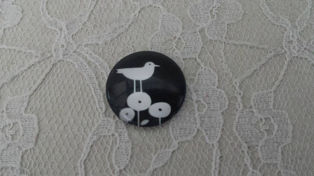 cabochon rond en verre 20mm oiseaux 012 