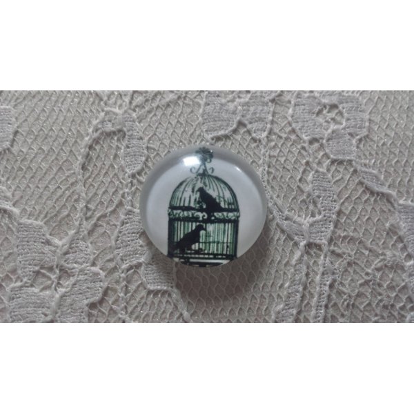 cabochon rond en verre 20mm oiseaux 004 