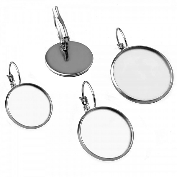 support cabochon acier inoxydable boucle d'oreille 25 mm N&deg;07