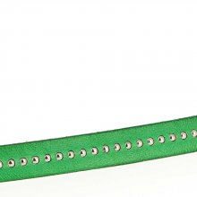 Cuir Bille B-Vert de 10 mm avec chaînette bille nickel free par 20 cm