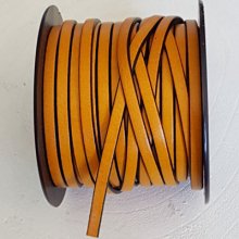 Cuir Orange Foncé de 05 mm Lisse par 20 cm