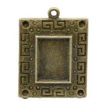 1 support cabochon rectangle N°01 Bronze