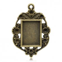 1 support cabochon rectangle N°03 Bronze