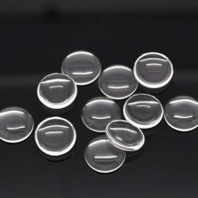 Cabochon Rond 10 mm en verre loupe transparent N°02