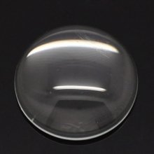 Cabochon Rond 18 mm en verre loupe transparent N°07