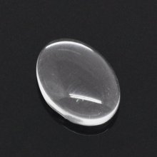 Cabochon Ovale 10 x 14 mm x 2 pièces en verre loupe transparent N°16