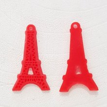 Breloque pendentif Tour Eiffel résine Rouge