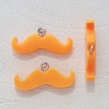 Breloque pendentif Moustache N°04 Orange