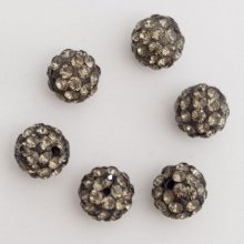 Perle en résine strass 10 mm style shamballa N°01