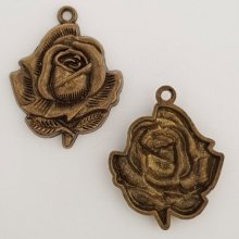 Breloque Fleur Métal N°012 Bronze
