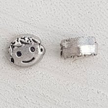 Perle métal Garçon 3D argent N°03