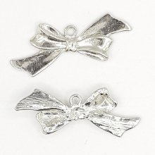 Breloque Nœud N°18 breloque noeud papillon ruban en métal argent
