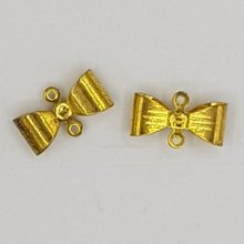 Breloque Nœud N°19 breloque noeud papillon ruban en métal Doré