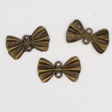 Breloque Nœud N°22 breloque noeud papillon ruban en métal Bronze