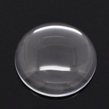 Cabochon Rond 25 mm en verre loupe transparent N°11 standard