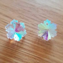 Breloque Pendentif en verre facetté fleur N°02-01