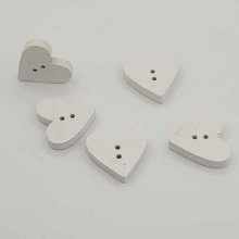 Bouton bois coeur blanc N°01-05