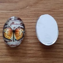 Cabochon Ovale 13 x 18 mm Papillon N°01