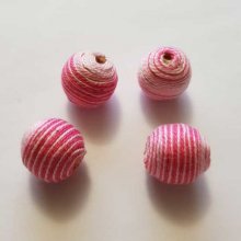 Perle tissé en fil 19 mm Rose