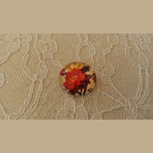 cabochon rond en verre 20mm fleur 01-052 