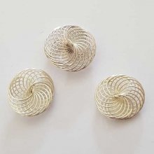Perle spiral fleur 18 mm Argent N°03
