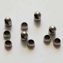10 Perles à écraser de 3 mm argent Vieilli