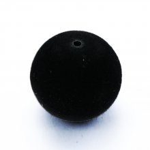 Perle ronde résine velours 18 mm Noir