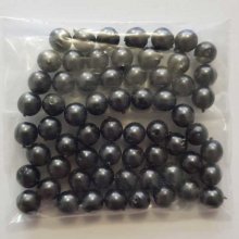 Perle ronde verre effet nacré noir 6 mm N°01