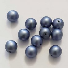 Perle ronde verre effet nacré bleu mauve 10 mm N°01