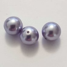 Perle ronde verre effet nacré bleu mauve-02 10 mm N°01