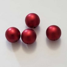 Perle ronde verre effet nacré rouge 10 mm N°01