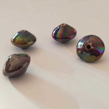 Perle fantaisie soucoupe céramique violet 20 mm N°9