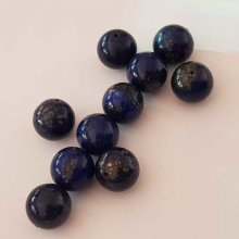 Perle ronde céramique bleu marine 16 mm