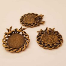 Support cabochon rond 18 mm Bronze N°02