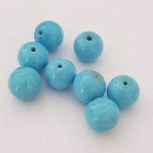 Perle ronde céramique bleu ciel 12 mm N°14