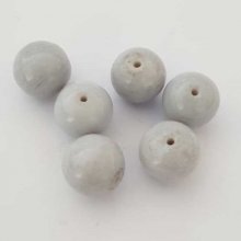 Perle ronde céramique gris clair 12 mm N°15
