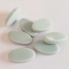 Perle plate plastique ovale bleu 25 mm N°01