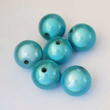 Perle ronde en plastique Turquoise 16 mm