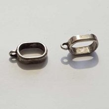 Perle passant anneau pour cuir épais régaliz 10 mm Argent N°07