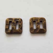 Perle passant rectangle pour cuir 06 mm Bronze N°13