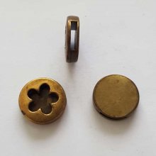 Perle passant pour cuir 10 mm Bronze N°12