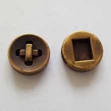 Perle passant pour cuir 10 mm Bronze N°14