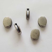 Perle passant pour cuir 10 mm Argent N°18