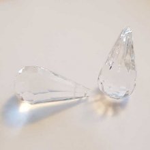 Perle acrylique Diamant transparent 51 x 26 mm Goutte