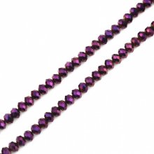 Perles en Verre 3 mm à Facettes Couleur Violet